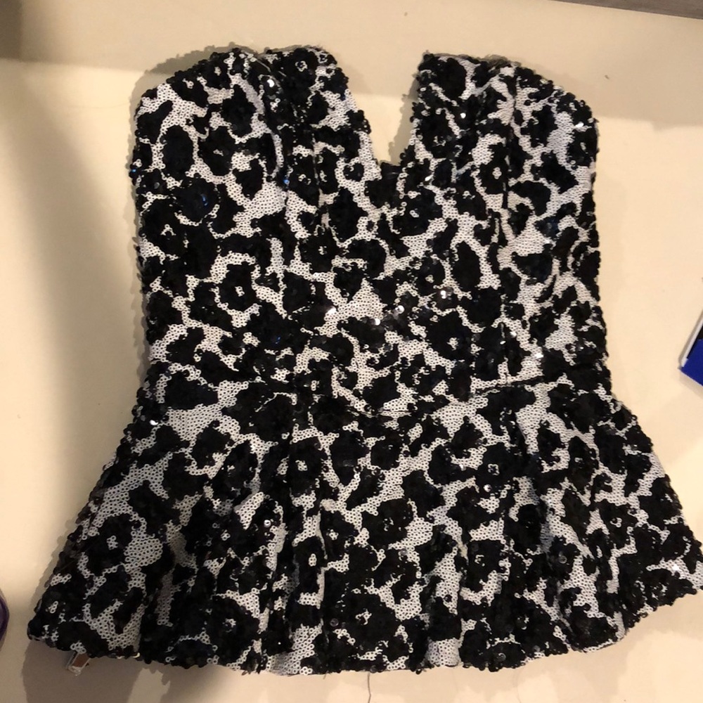 Guess black and white corset